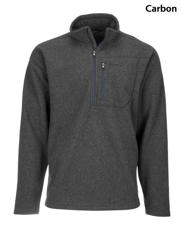 Simms Rivershed Quarter Zip Sweater Carbon